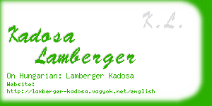 kadosa lamberger business card